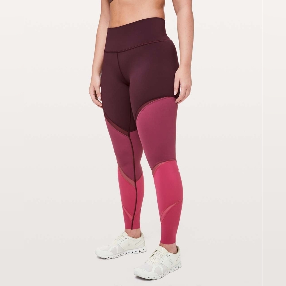 Lululemon Colour Me Ombre Tight *28" Dark Adobe / Blush Berry / Violet Red